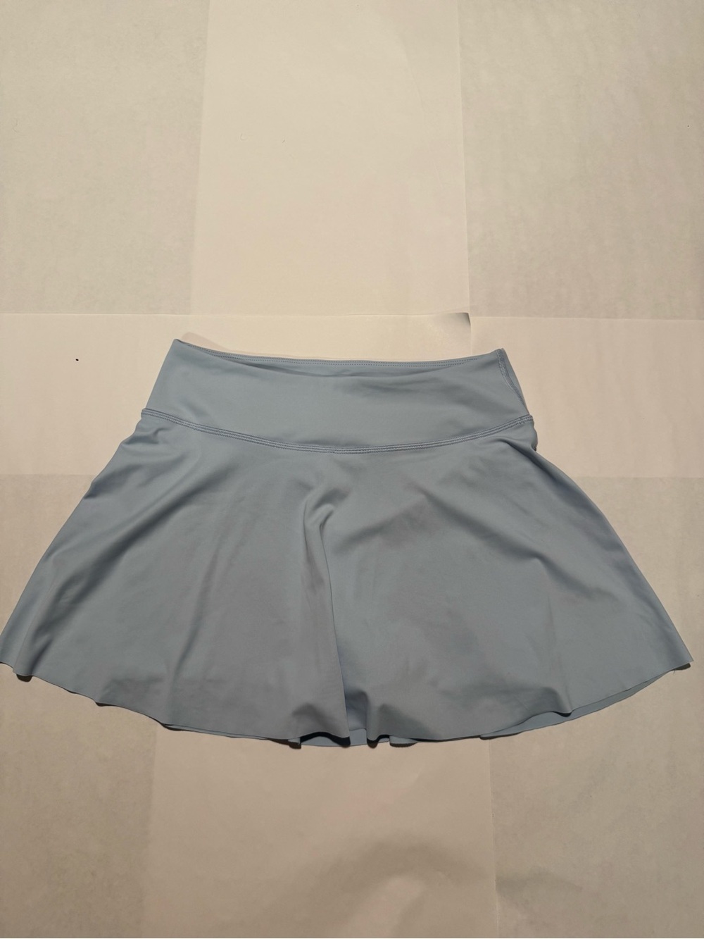 Light Blue Circle Tennis Skirt with Wide Waistband